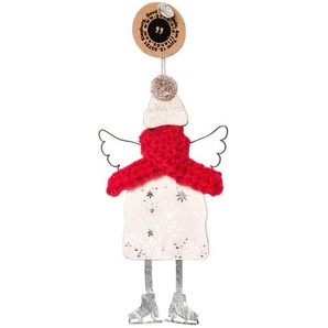 Weihnachtsanhänger Wunderengel Good old friends Draht, Pappe grau, Designer Sarah Baumann, 15x8 cm