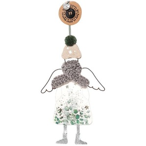 Weihnachtsanhänger Wunderengel Good old friends Draht, Pappe grau, Designer Sarah Baumann, 15x8 cm