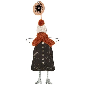 Weihnachtsanhänger Wunderengel Good old friends Draht, Pappe grau, Designer Sarah Baumann, 16.5x8 cm