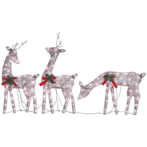Weihnachtsdeko LED Rentiere 270x7x90 cm Golden Warmweiß vidaXL
