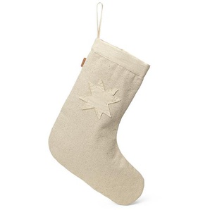 Weihnachtssocke Vela Christmas natur mehrfarbig, Designer ferm LIVING, 50x30x1 cm