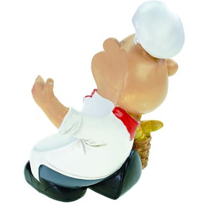 Kremers Schatzkiste Weinflaschenhalter Koch 20 cm Polyresin figur Flaschenhalter Guzzler Küchendeko kochen