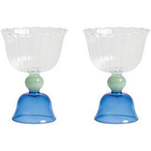 Weinglas Tulip glas blau / 2er-Set -  20 cl - & klevering - Blau