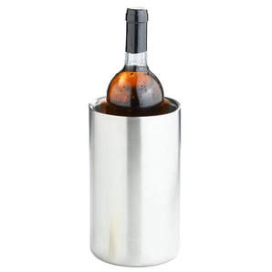 Weinkühler aus Edelstahl in silber, 18,6 cm