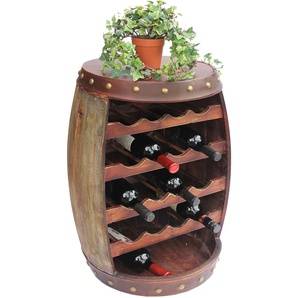 Weinregal Holz mit Ablage Weinfass 1546 Fass 70cm Flaschenregal Flaschenständer Weinständer Bar