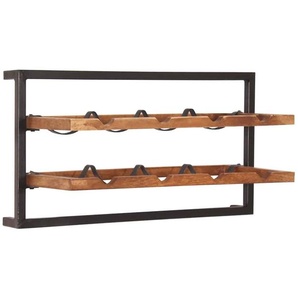 Weinregal Madras Massivholz, Metall Mango Modern Indien Indisch
