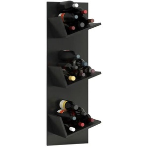 Weinregal - schwarz - Materialmix - 33 cm - 106,5 cm | Möbel Kraft