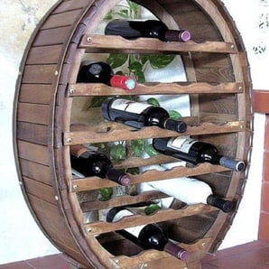 Weinregal Weinfass für 24 Flaschen Braun gebeizt Bar Flaschenständer Fass Regal