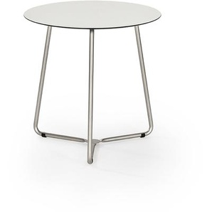 Weishäupl Balcony Bistrotisch HPL Platte weiß/Edelstahlgestell