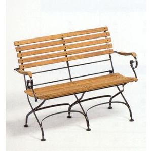 Weishäupl Bank Classic 2-sitzer in grün / Teakholzbelattung