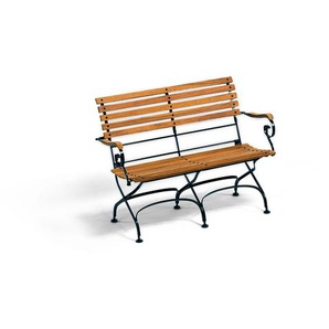 Weishäupl Classic 2-er Bank Teak/Band-und Rundstahl verzinkt