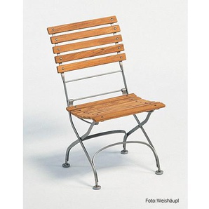 Weishäupl Sessel Classic grün Bandstahl / Teakbelattung