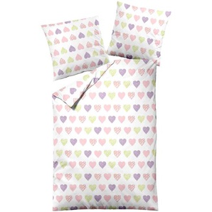 Weiß/rosa Verstärkte Baumwolle Bettbezugsset