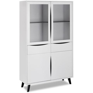 Weiß / Schwarz MDF Vitrine Lyon