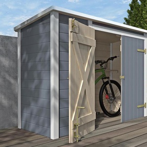 Weka Fahrrad- und Multibox mit Regalboden - weiß - Massivholz -