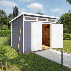 WEKA Gerätehaus mit Echtglas-Oberlichtern - weiß - Massivholz -