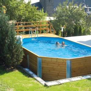 Weka-Massivholz-Gartenpool inkl. Abdeckhaube - naturfarben -