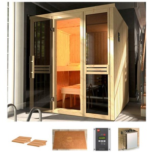 WEKA Sauna Classic Saunen 7,5 kW Bio-Kombiofen mit ext. Strg. beige (natur) Saunen