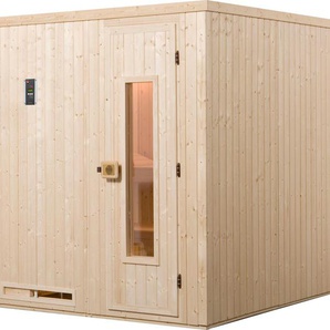 WEKA Sauna Halmstad Saunen 7,5 kW-Ofen mit digitaler Steuerung beige (natur) Saunen