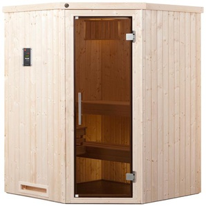WEKA Sauna Kiruna Saunen 3,6 kW Bio-Ofen mit ext. Steuerung beige (naturbelassen) Saunen