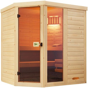 weka Sauna Massivholz-Elementsauna LAUK, BxTxH: 192 x 144 x 200 cm, 38 mm, Blockbohlen, vorgefertigte Elemente