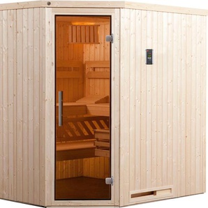 WEKA Sauna Varberg Saunen 7,5 kW-Ofen mit digitaler Steuerung beige (natur) Saunen