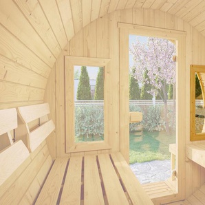 WEKA Saunafenster Fenster für Fasssauna 198, BxH: 40x80 cm Gr. B/H: 40 cm x 80 cm, beige (natur) Zubehör