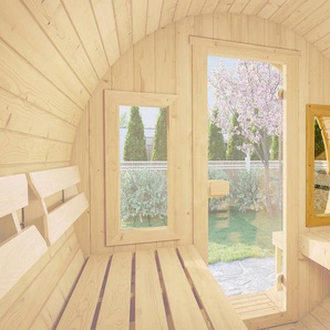 WEKA Saunafenster Fenster Gr. B/H: 40 cm x 80 cm, beige (natur) Zubehör