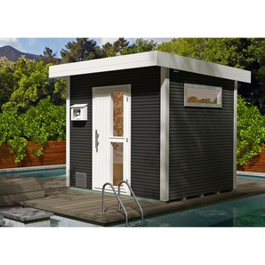 Weka Saunahaus Kuopio anthrazit 238 x 238 cm mit Ofen OS 9 kW