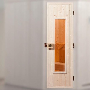 WEKA Saunatür Türen BxH: 61,8x182,5 cm, inkl. Rahmen Gr. 61,8 cm, Türanschlag wechselbar, beige (natur) Saunatüren