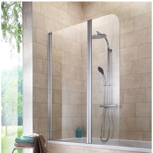 Badewannenaufsatz WELLTIME Summer Duschwände Gr. B/H: 110 cm x 150 cm, beidseitig montierbar, grau (chromfarben) Badewannenaufsätze Badewannenfaltwand in der Größe BxH: 110 x 150 cm, Spritzschutzwand