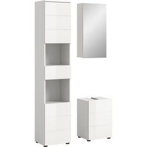 welltime Badmöbel-Set Biel, Höhe 190 cm, Hochschrank, Unterschrank, Spiegelschrank, (3-St), Bad Set, modernes Design, Hochschrank, Unterschrank, Spiegel
