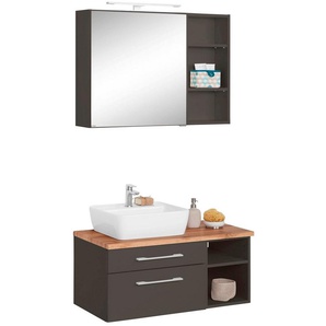 welltime Badmöbel-Set Davos, (3-St), Spiegelschrank, Regal und Waschtisch