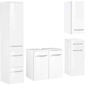 welltime Badmöbel-Set Venedig, (4-St), Waschbeckenunterschrank (Breite 50 cm), Hängeschrank, Unterschrank