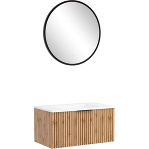 welltime Badmöbel-Set Welltime, Carlton Waschtisch-Set, 80 oder 120 cm, gestreift, (2-St)