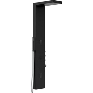 welltime Duschsäule Black Square, Höhe 155 cm, Duschsystem mit Regendusche,Massagedüsen & Handbrause mit 3 Funktionen