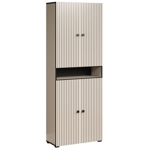 welltime Hochschrank Amrum (1-St) Breite 40cm, geräumiger Hochschrank Eiche Rillenoptik Badschrank