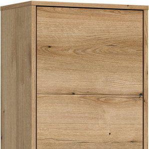 welltime Hochschrank Kayu, Höhe 164 cm, stehend/hängend montierbar, 1 Tür, 4 Einlegeböden Türanschlag wechselbar, Badschrank, Bad-Möbel, Badezimmer, Bad