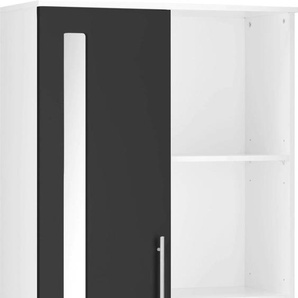 Hochschrank WELLTIME Tauri Schränke Gr. B/H/T: 78,5 cm x 180,5 cm x 34 cm, 1 St., schwarz-weiß (weiß, schwarz, graphit) Bad-Hochschränke Hochschrank