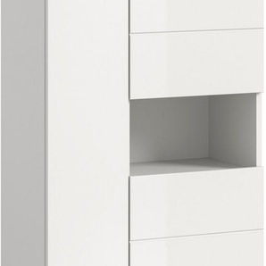 welltime Midischrank Biel, Höhe 133 cm, 3 Türen, 1 offenes Fach (1-St) Türanschlag wechselbar, modernes Design, Badschrank, Unterschrank, Bad