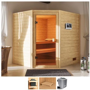 WELLTIME Sauna Trixi Saunen 4,5-kW-Bio-Ofen mit ext. Steuerung beige (naturbelassen) Saunen