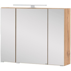 welltime Spiegelschrank Kaunas 80 cm breit, Soft-Close-Funktion