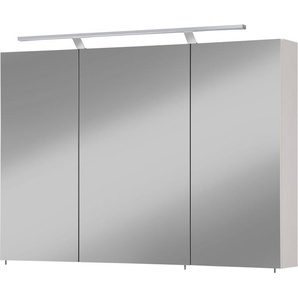 welltime Spiegelschrank Torino made in Germany Breite 100 cm, 3-türig, LED-Beleuchtung, Schalter-/Steckdosenbox