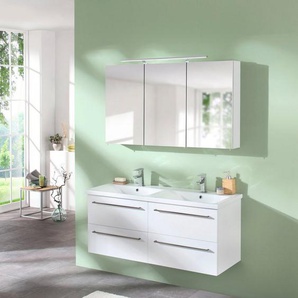 welltime Spiegelschrank Torino made in Germany Breite 120 cm, 3-türig, LED-Beleuchtung, Schalter-/Steckdosenbox