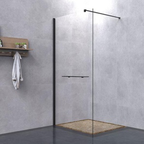 welltime Walk-in-Dusche Plus, Einscheibensicherheitsglas, Duschwand inkl. Ablage mit Handtuchhalter, mit Aluminium-Wandprofil