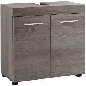 welltime Waschbeckenunterschrank Royan Waschtisch mit 2 Fächern in Rauchsilber - Maße (B/T/H) 58/31/57 cm