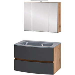 welltime Waschtisch-Set Kaunas, (Set, 2-St), Breite 80 cm, Soft-Close-Funktion