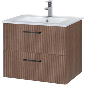welltime Waschtisch Trento in verschiedenen Ausführungen inkl. Waschbecken, Badmöbel in Breite 60 cm, Badschrank Waschplatz mit 2 Schubladen