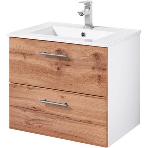 welltime Waschtisch Trento in verschiedenen Ausführungen inkl. Waschbecken, Badmöbel in Breite 60 cm, Badschrank Waschplatz mit 2 Schubladen