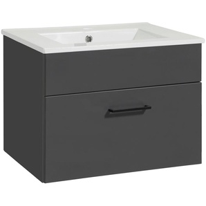 welltime Waschtisch Trento Light, 60cm, 80cm, 100cm, Keramik-Auflagebecken, 1 feste Blende und 1 Auszug